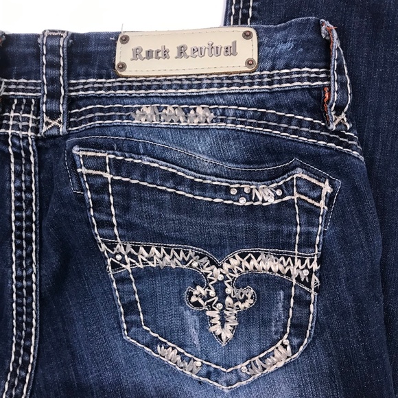 Rock Revival Amy Easy Boot Embellished Dark Sz 31x32 - Picture 1 of 7